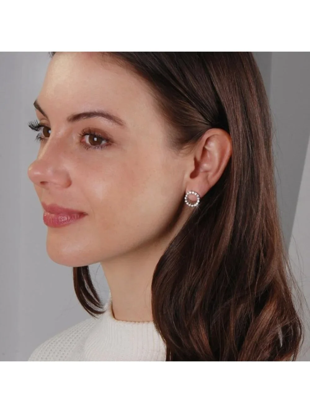 Elegant Simulated Diamond Stud Earrings for Women - Small Circle & Teardrop CZ